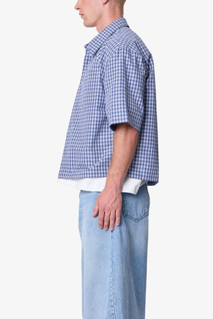 Crispy Poplin Over Shirt - Blue
