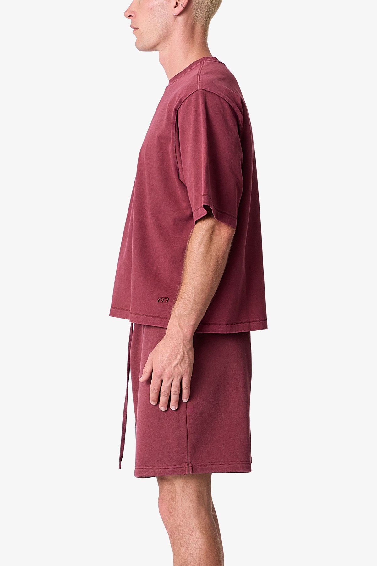 Cropped Tee - Washed Maroon