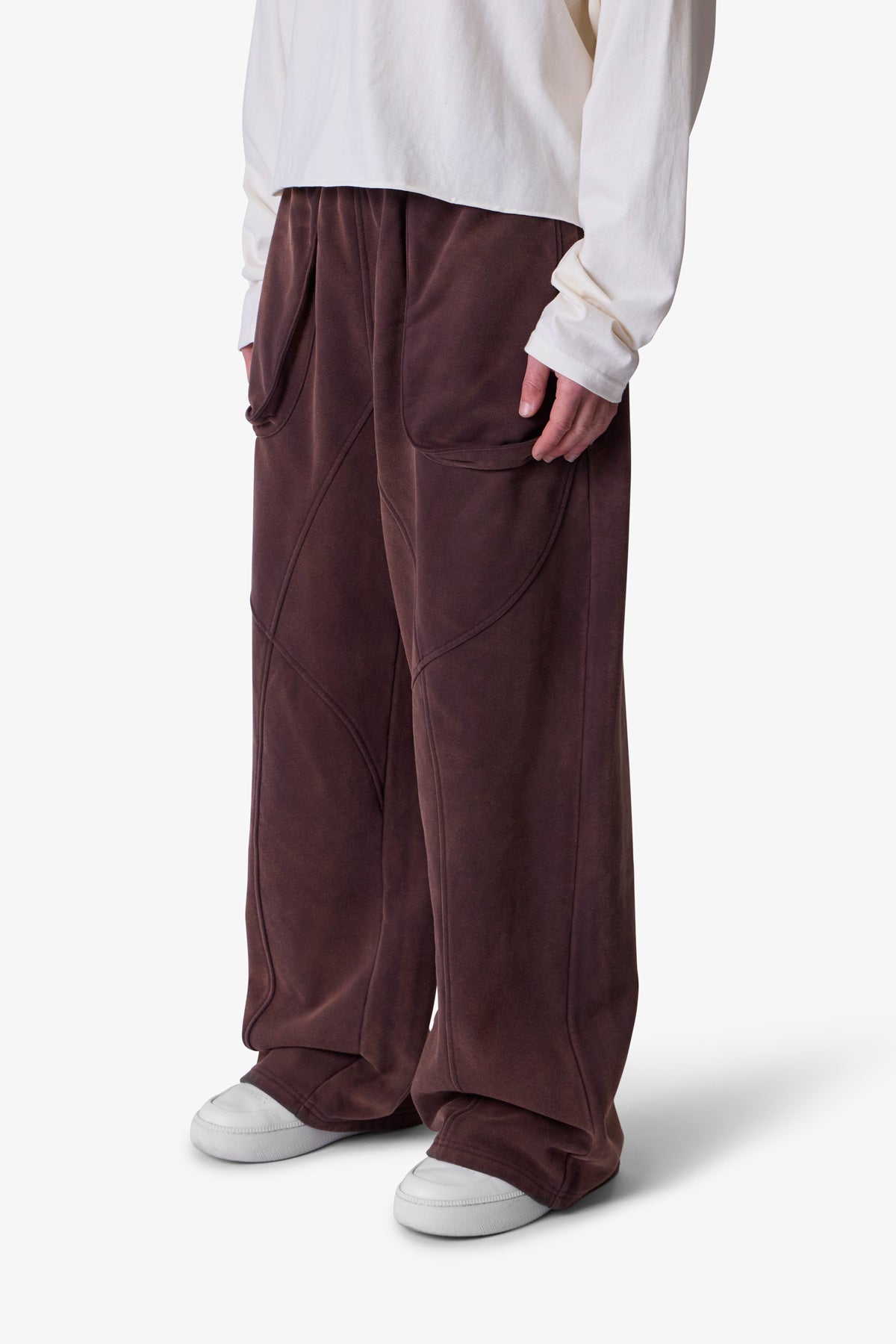 Cross Seamed Sweatpants - Washed Brown