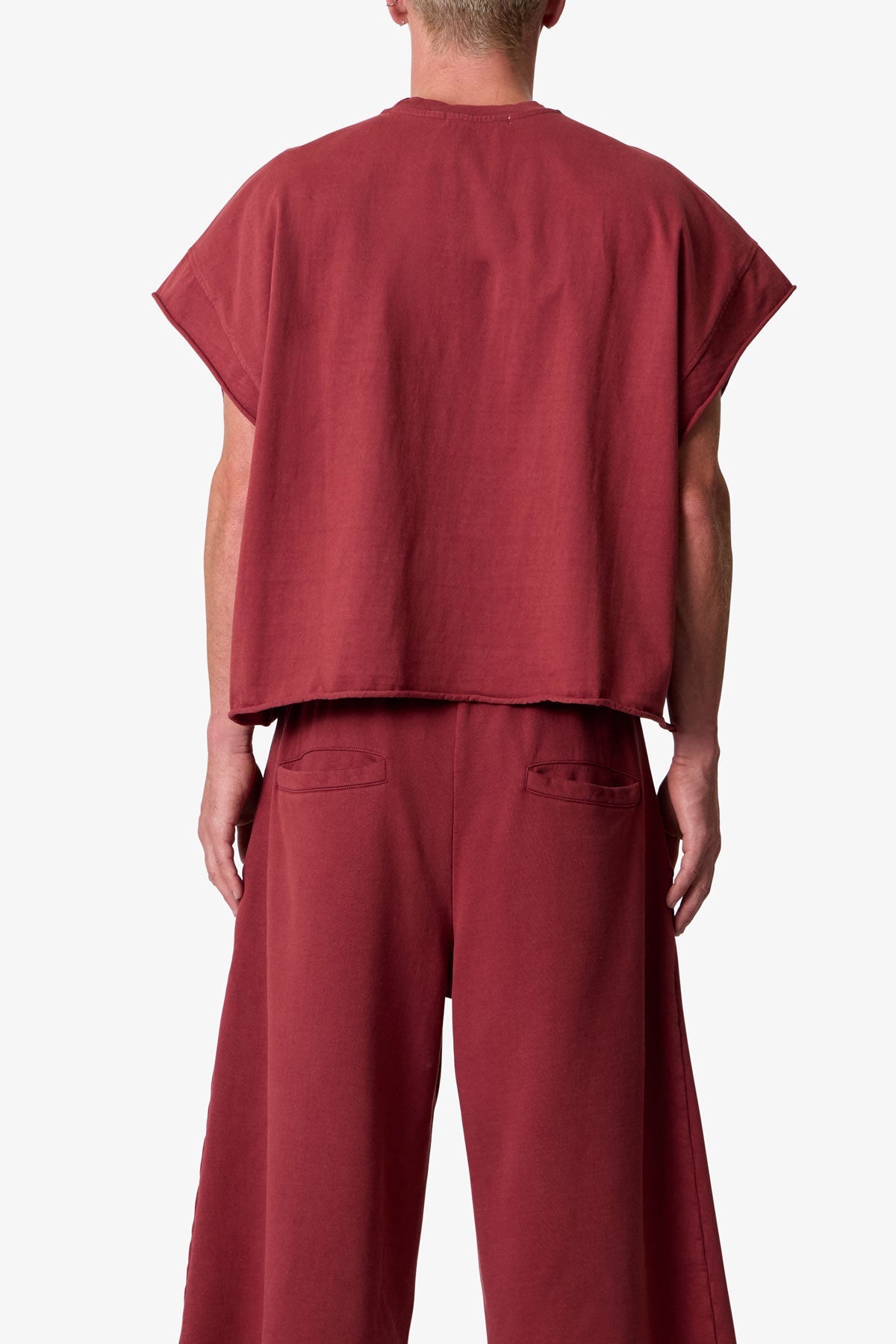 Cut Off Tee - Maroon