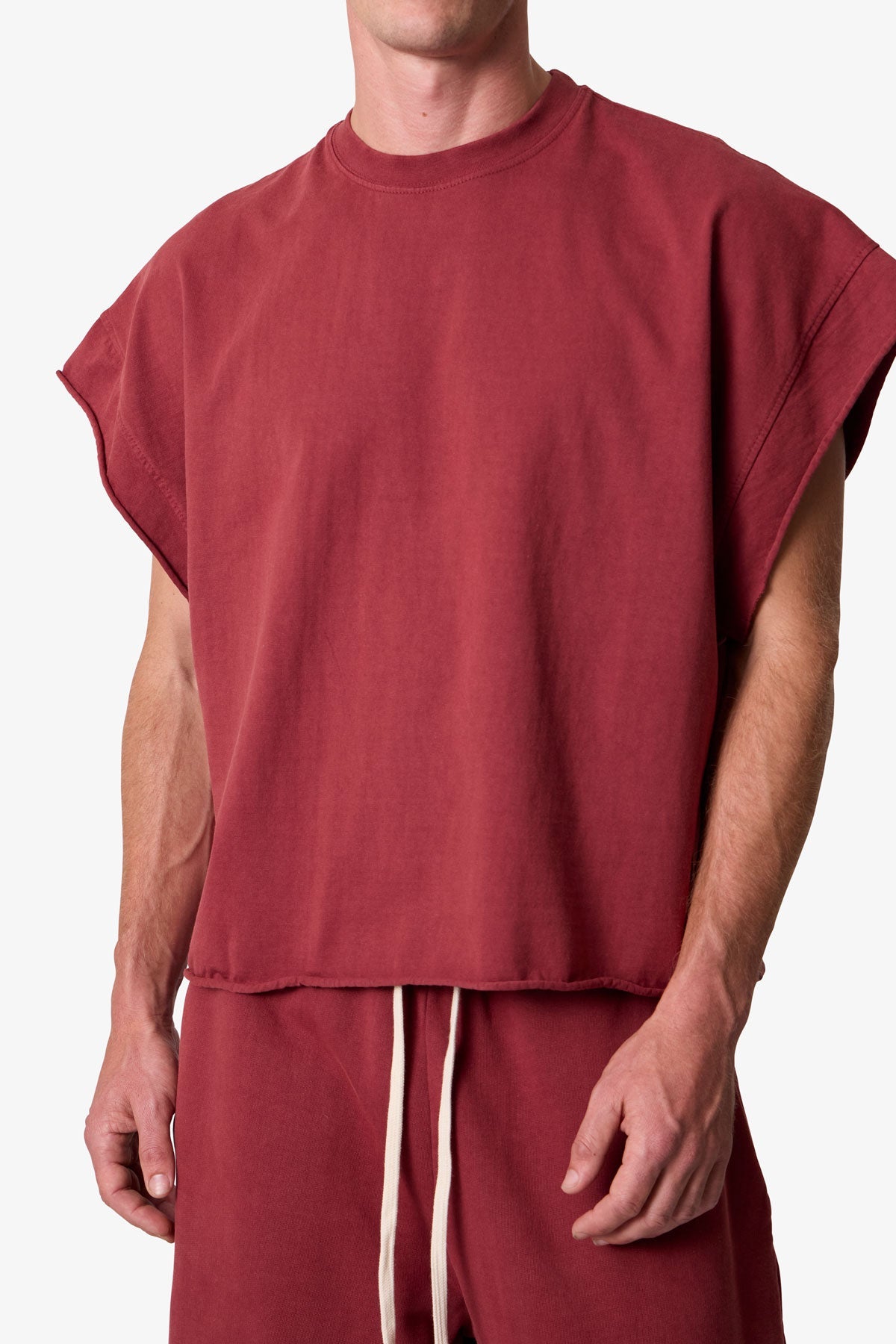 Cut Off Tee - Maroon