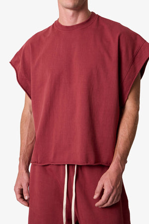 Cut Off Tee - Maroon