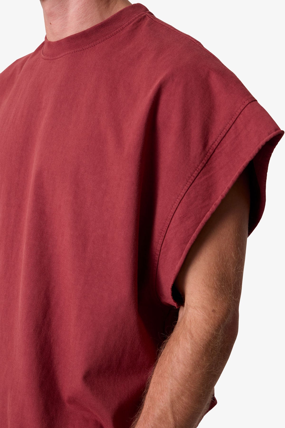Cut Off Tee - Maroon