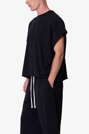 Cut Off Tee - Washed Black