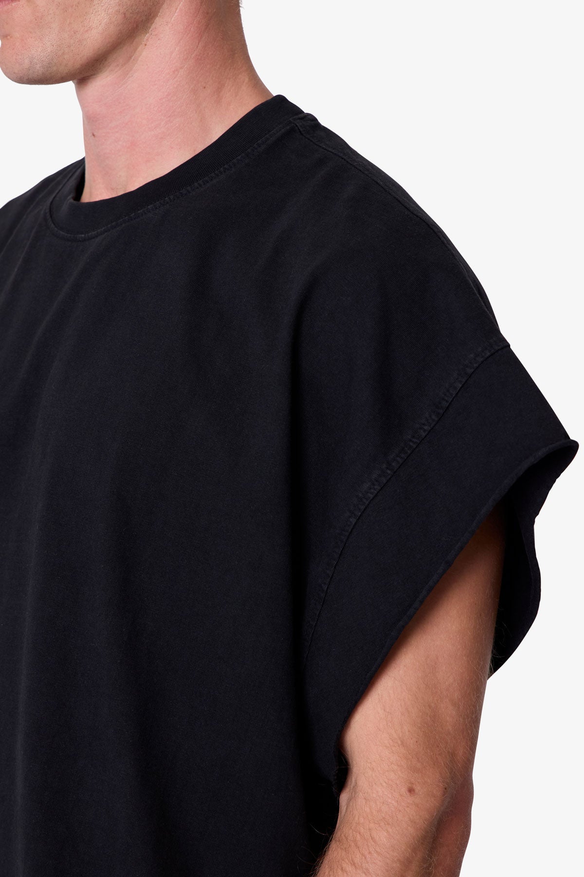 Cut Off Tee - Washed Black
