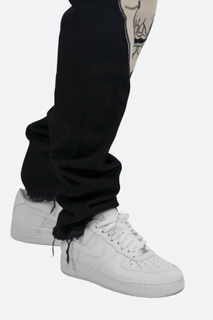 D181 Straight Denim - Black/White