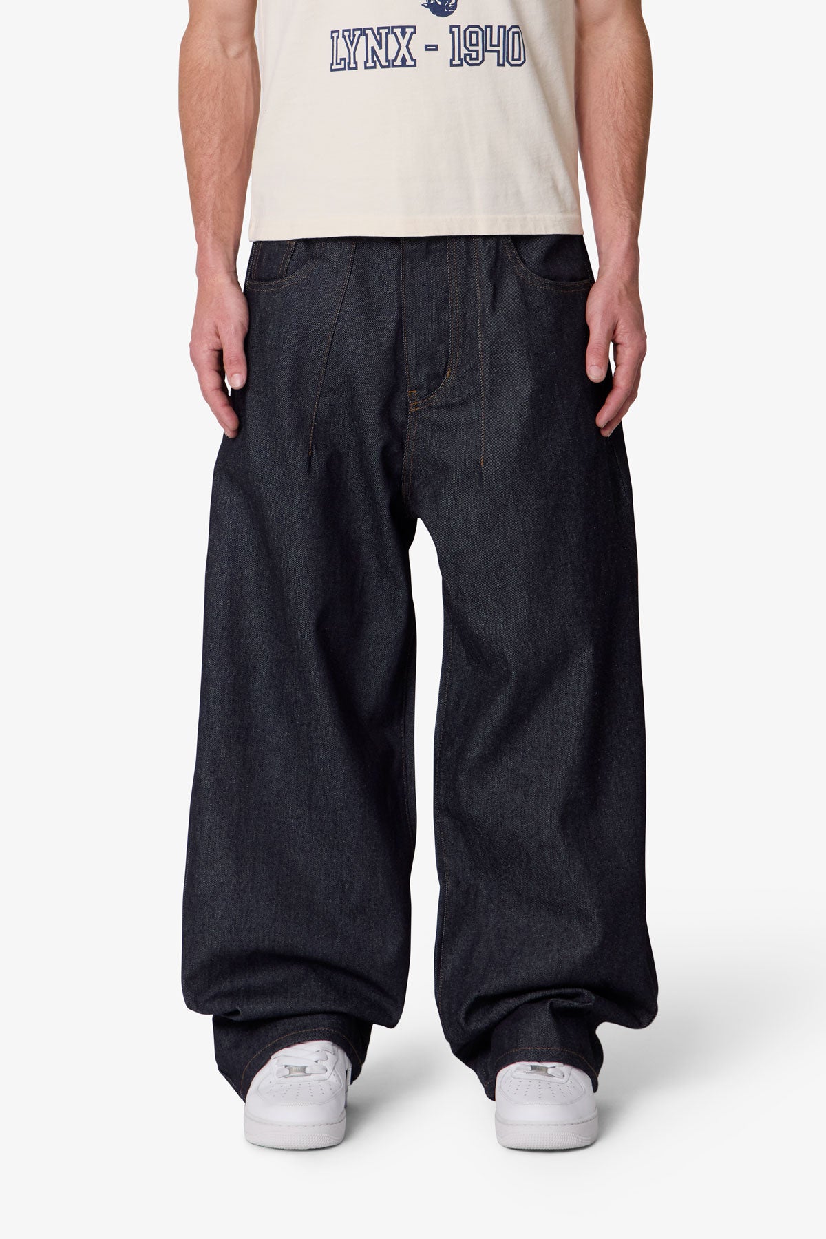 Darted Baggy Denim - Rinsed Indigo