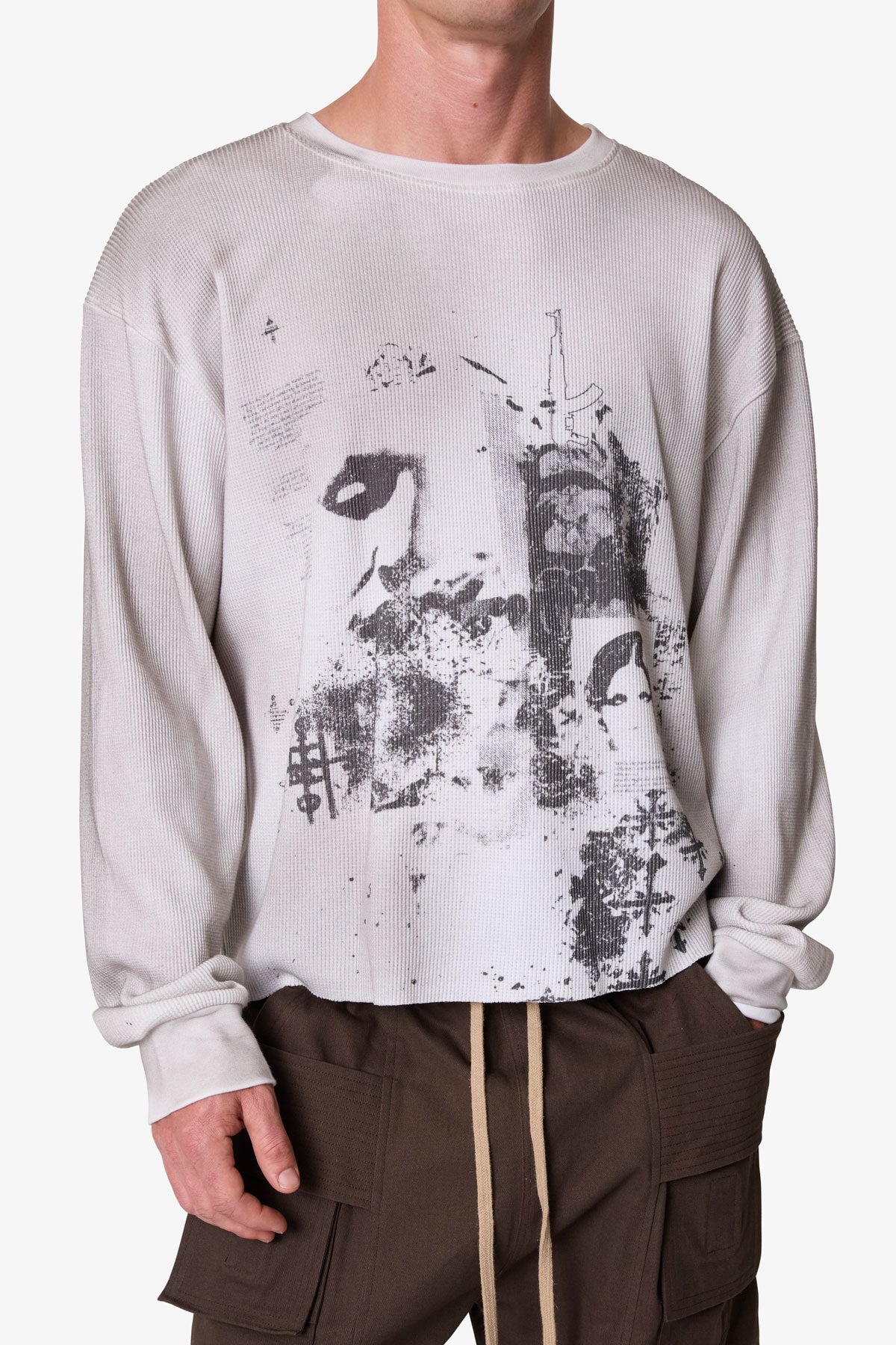 Disobedience Thermal L/S Tee - White