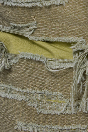 Distressed Cargo Shorts - Olive