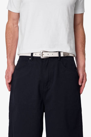 Embossed Scale Belt - Off White
