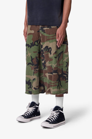 Extra Long Cargo Shorts - Camo