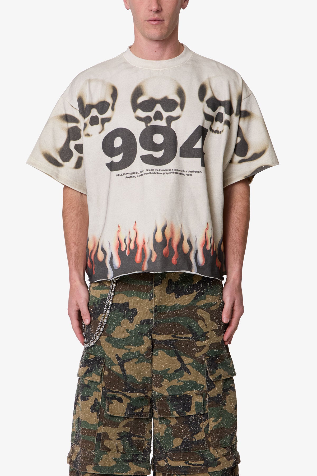 Flame Skull Tee - Off White