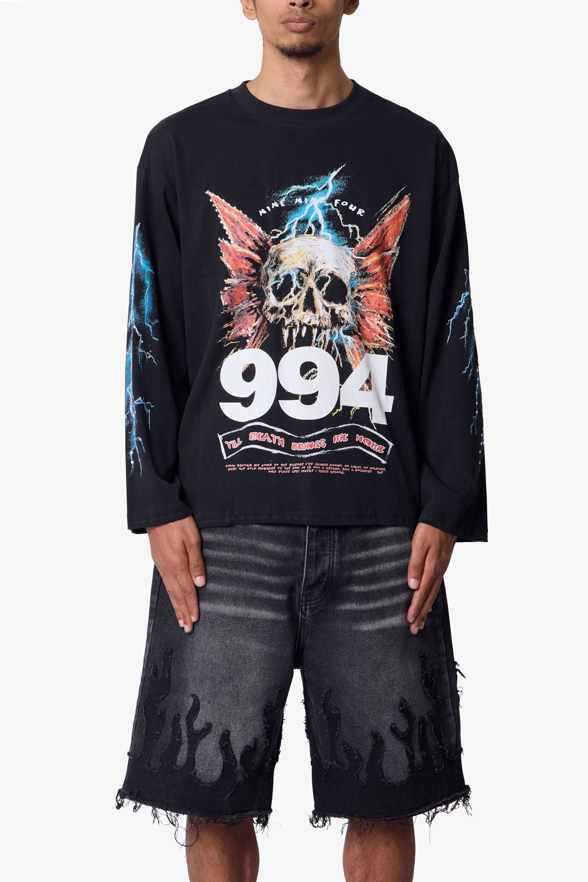 Gem Skull L/S Tee - Black
