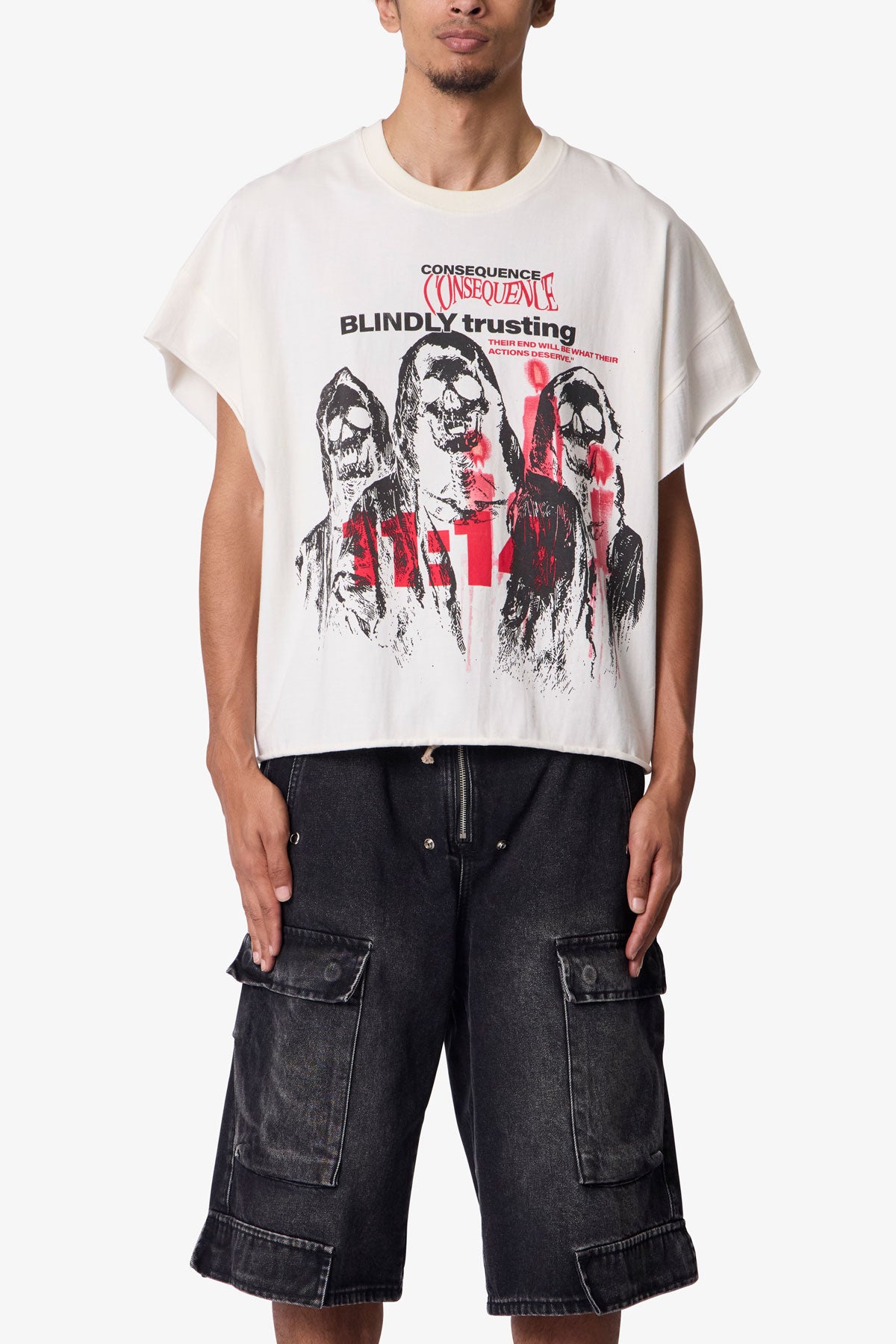 Grim Cutoff Tee - Off White