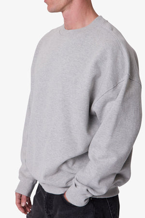 Heavy Basic Crewneck Sweater - Heather Grey