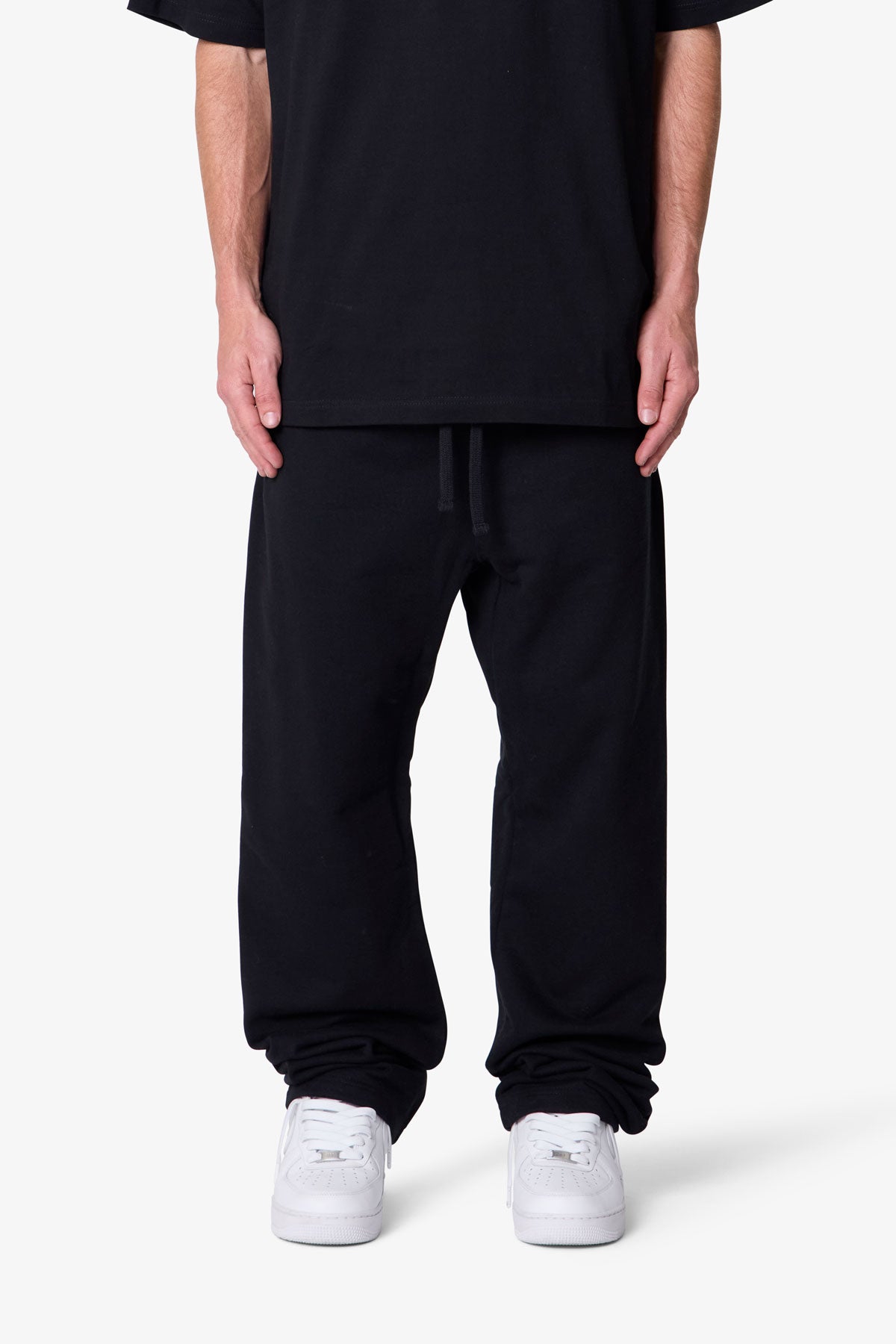 Heavy Basic Relaxed Sweatpants - Black