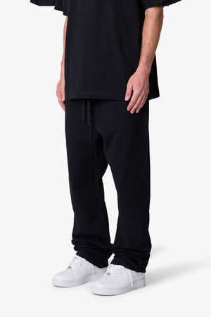 Heavy Basic Relaxed Sweatpants - Black