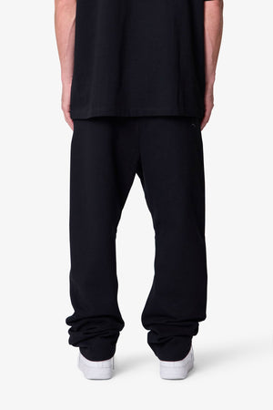 Heavy Basic Relaxed Sweatpants - Black
