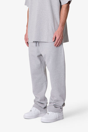 Heavy Basic Relaxed Sweatpants - Marled Grey