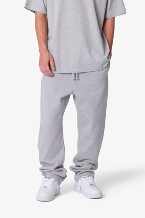 Heavy Basic Relaxed Sweatpants - Marled Grey
