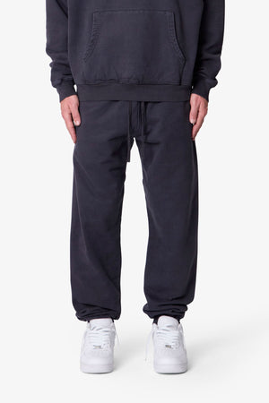 Heavy Basic Sweatpants - Washed Black