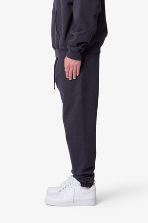 Heavy Basic Sweatpants - Washed Black