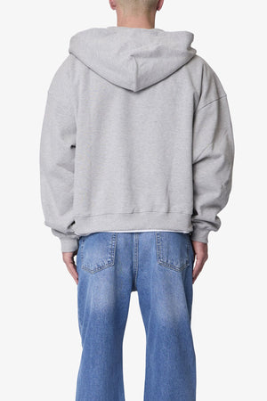 Heavy Basic Zip Up Hoodie - Heather Grey