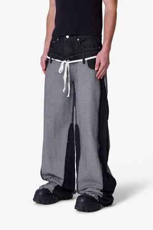 Inside Out Slip off Denim - Washed Black