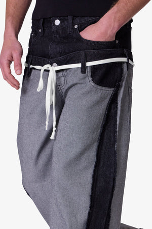 Inside Out Slip off Denim - Washed Black