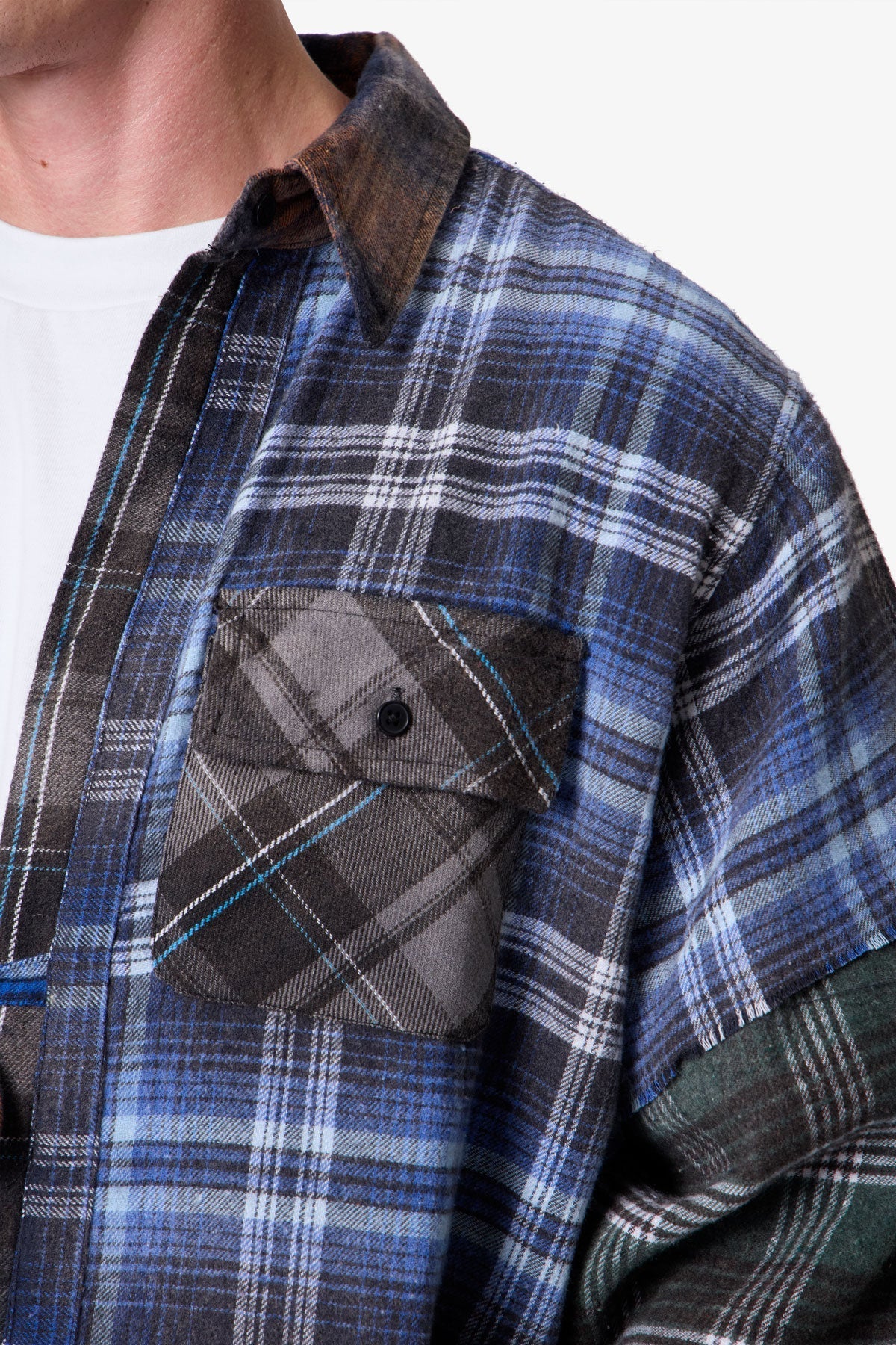 Knot Tie Mix Flannel Shirt - Multi