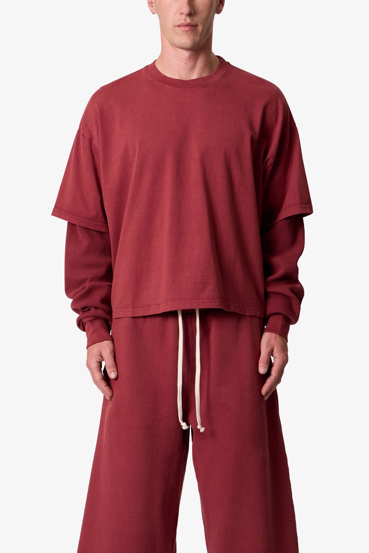 Layered Thermal L/S Tee - Maroon