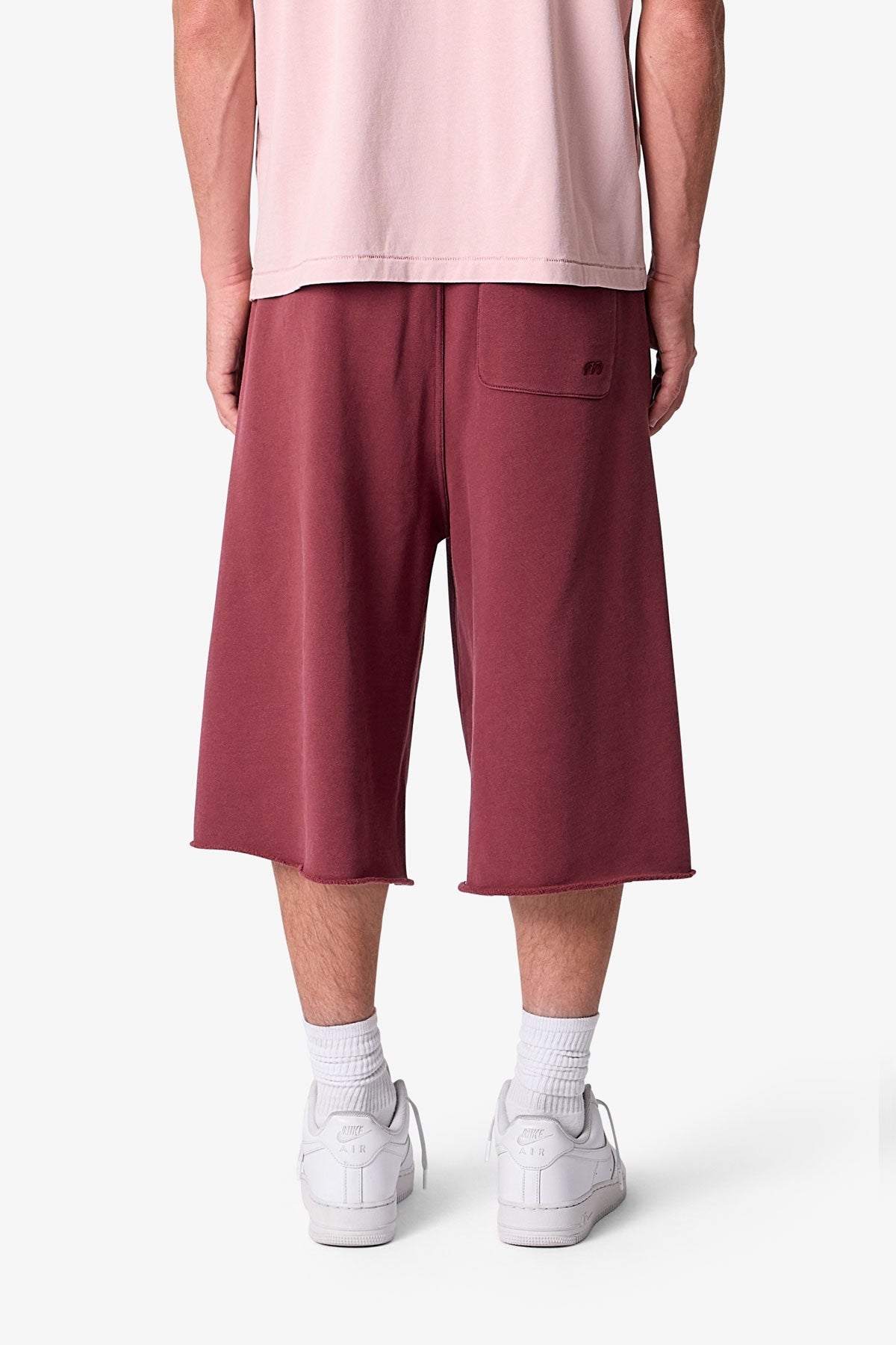 Long Sweatshorts - Washed Maroon