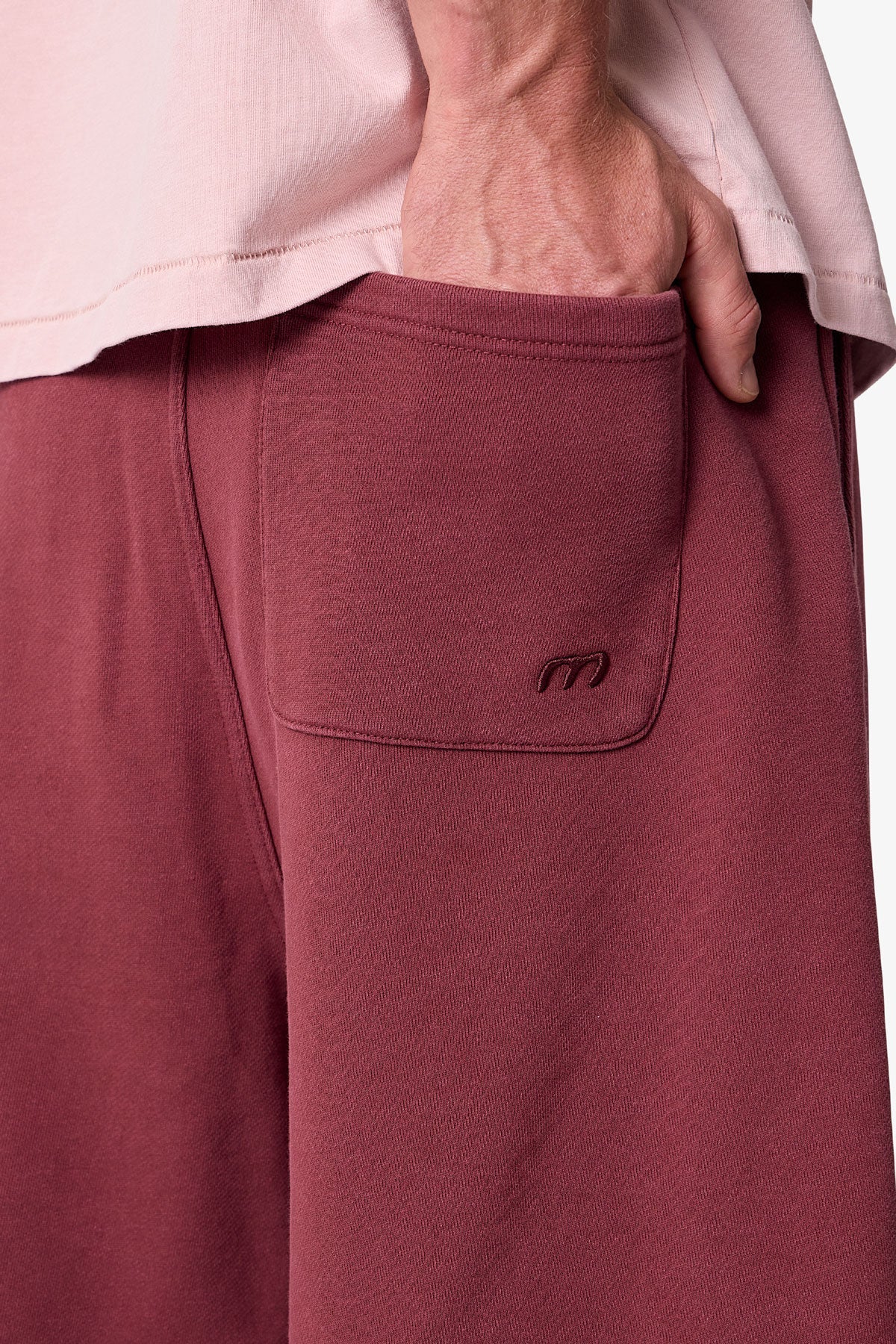 Long Sweatshorts - Washed Maroon