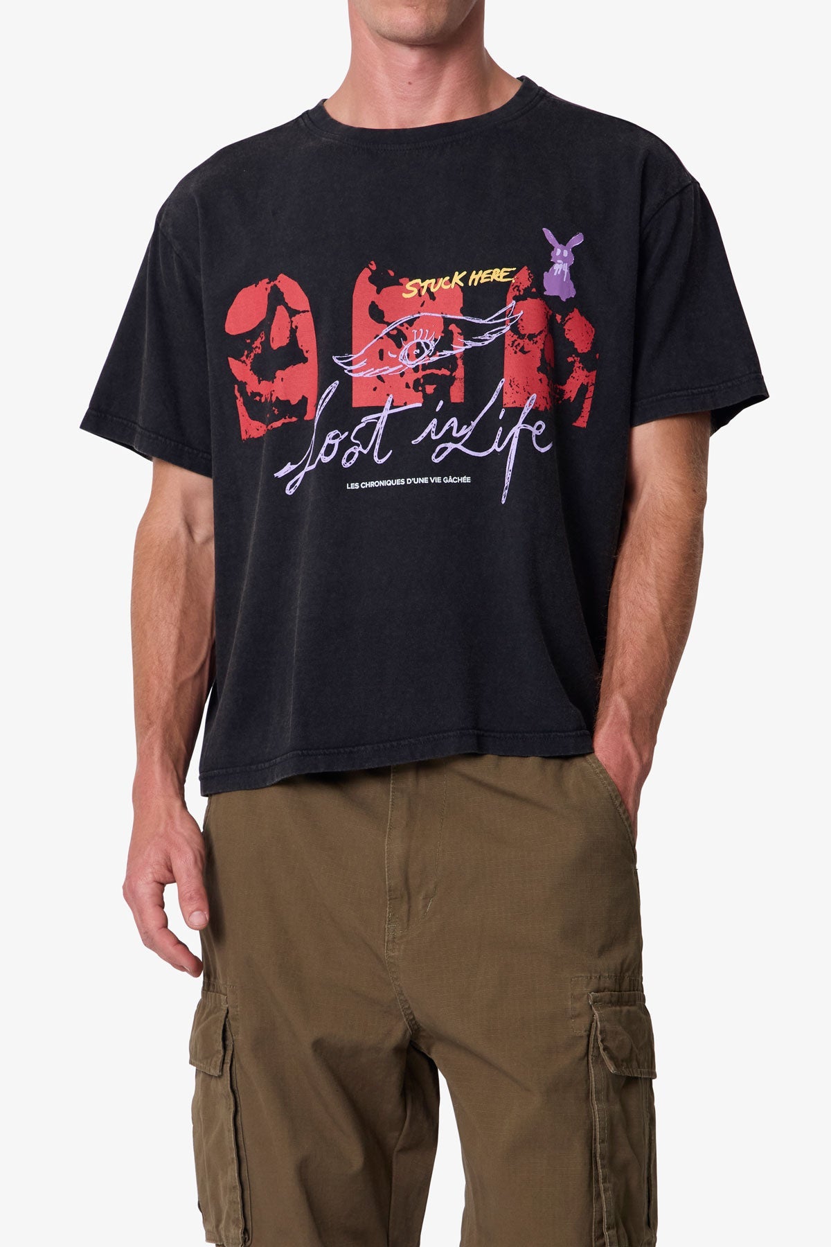 Lost In Life Tee - Washed Black