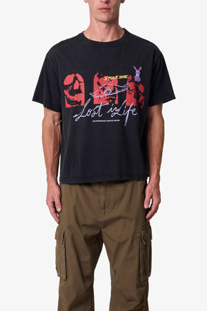 Lost In Life Tee - Washed Black
