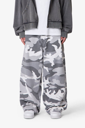 Mega Baggy Pants - Snow Camo
