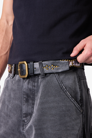 Mojave Leather Belt - Cow Print