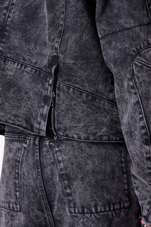 Moto Denim Jacket - Vintage Black