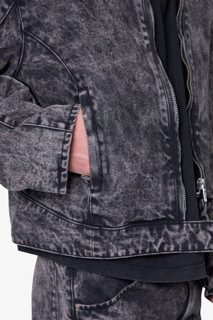 Moto Denim Jacket - Vintage Black