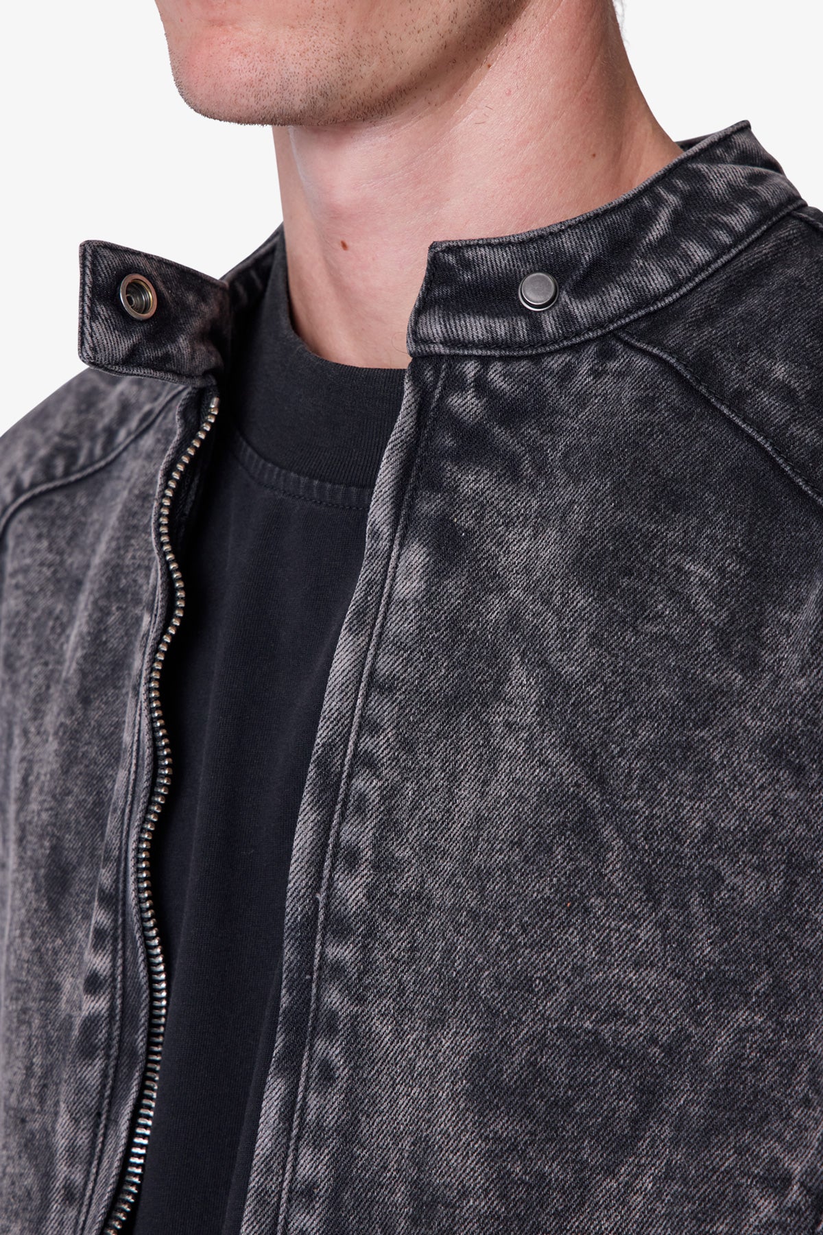 Moto Denim Jacket - Vintage Black