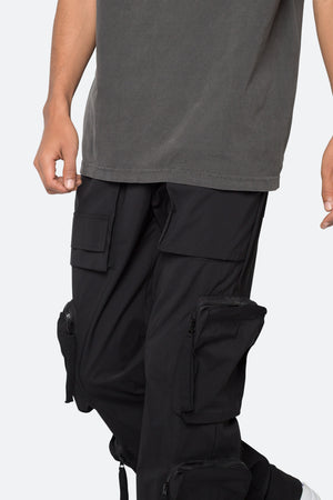 Multi Pocket Drawcord Pants - Black