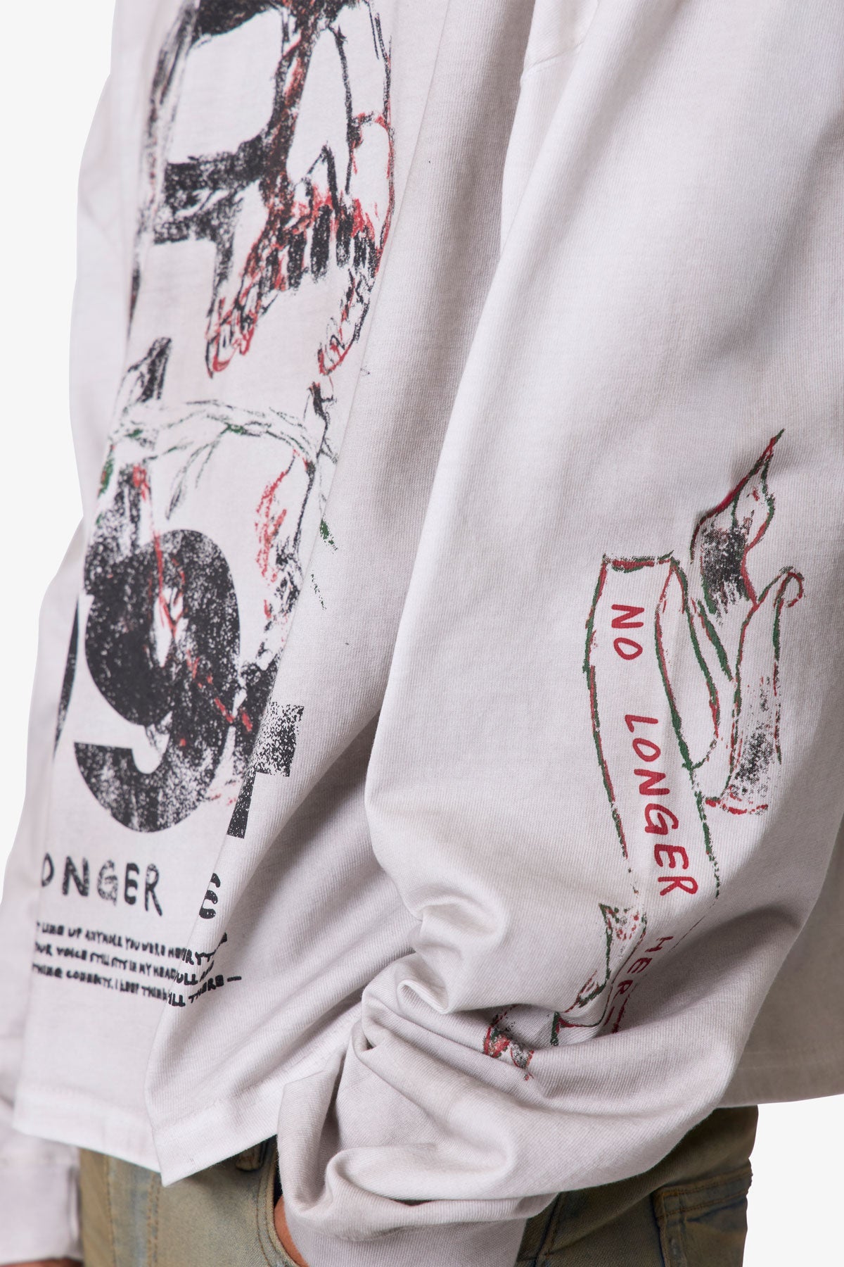 No Longer Here L/S Tee - White