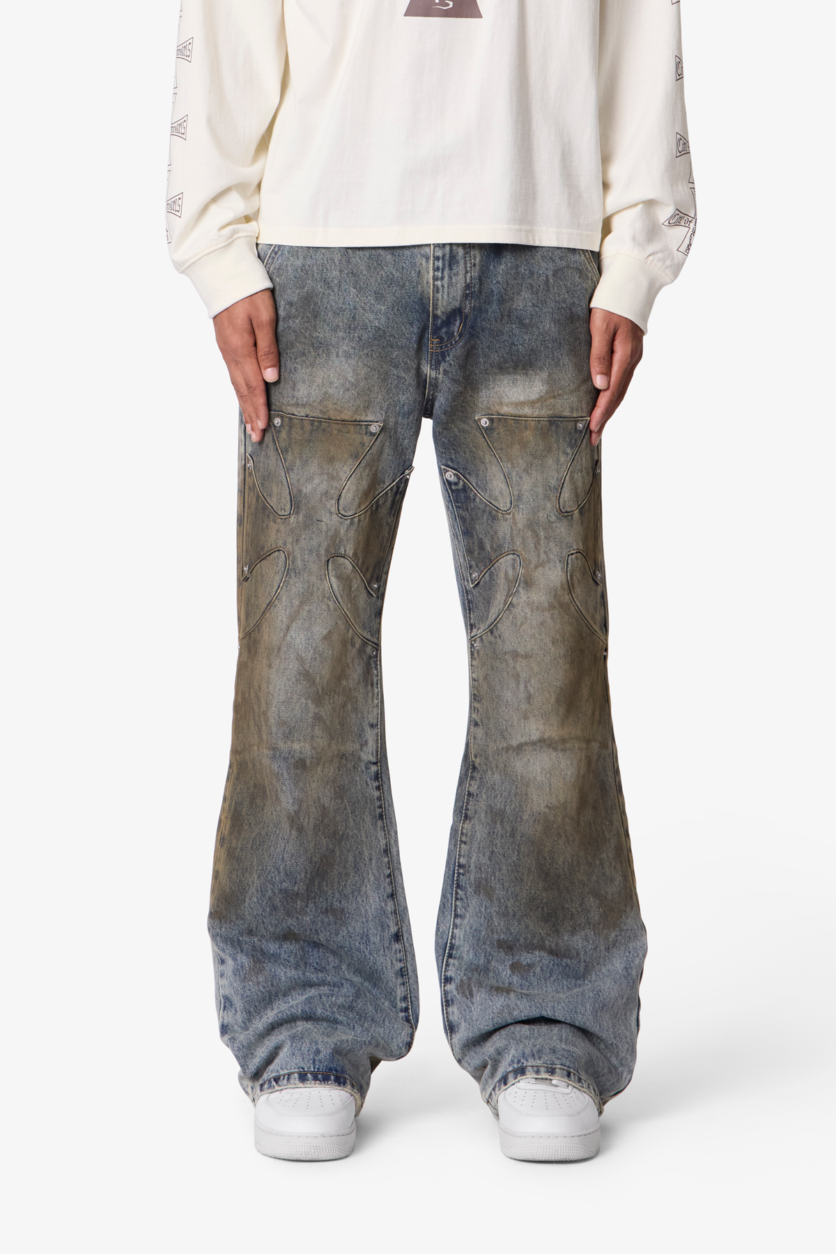 Oil Stain Iron Cross Denim - Blue