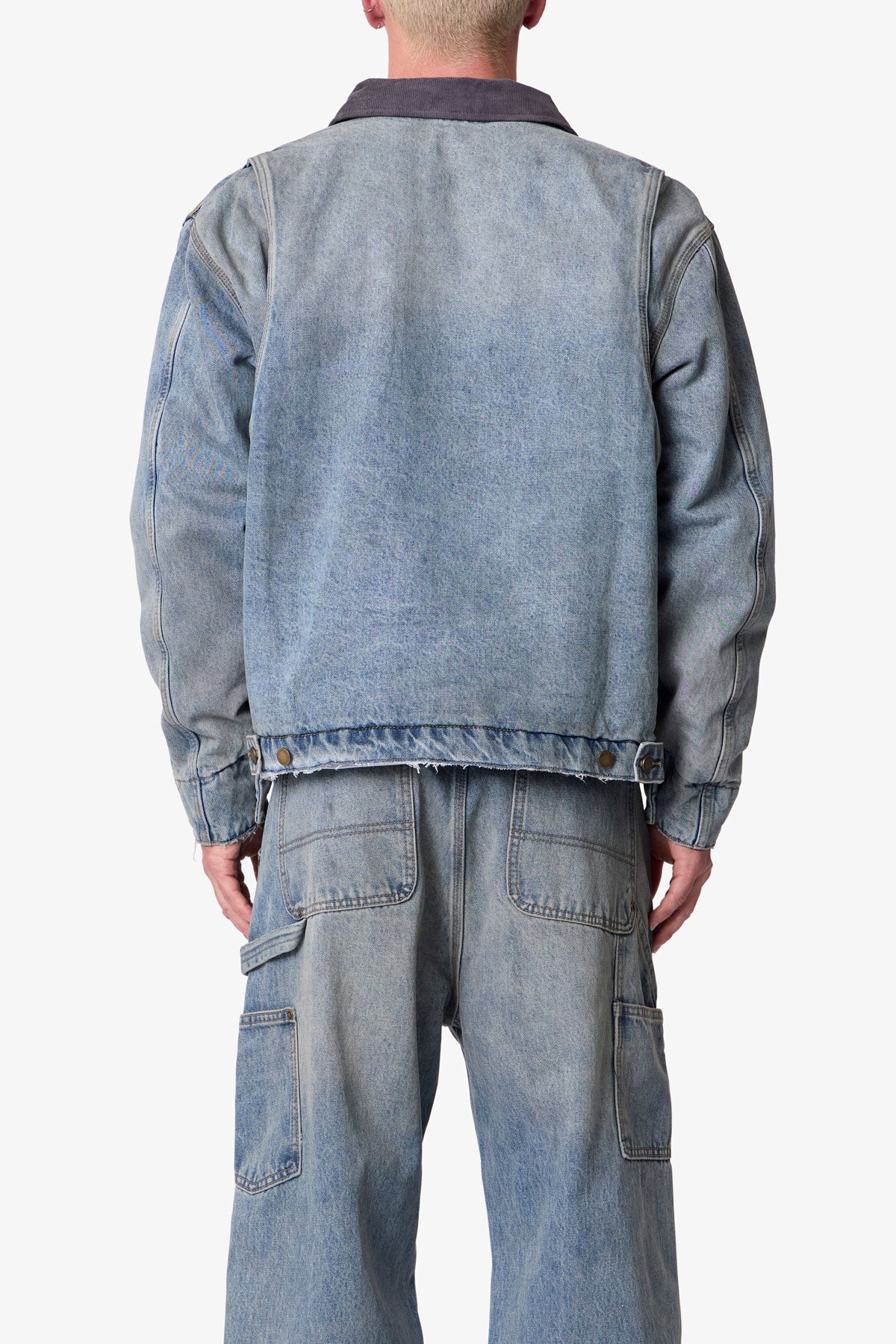 Quilted Lined Work Jacket - Vintage Blue