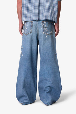 Rave Chain Printed Denim - Vintage Blue