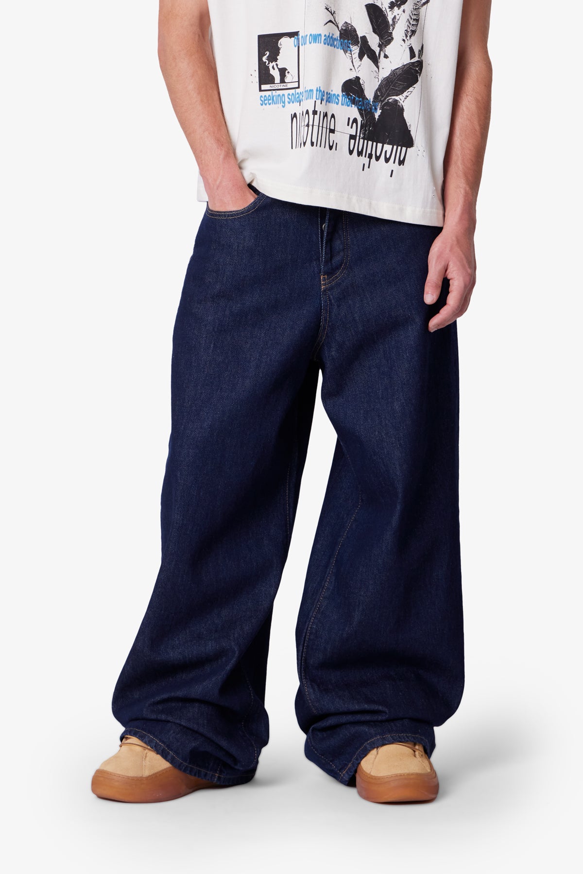 Raw Baggy Rave Denim - Washed Indigo