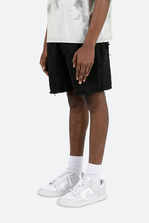 Raw Edge Shorts - Black