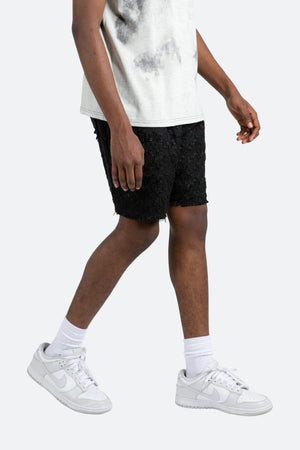 Raw Edge Shorts - Black