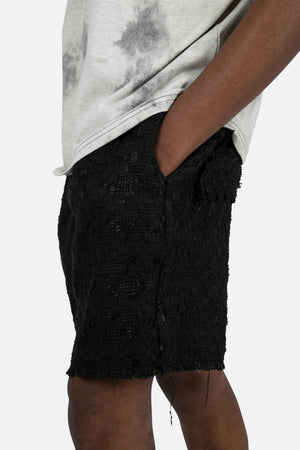 Raw Edge Shorts - Black