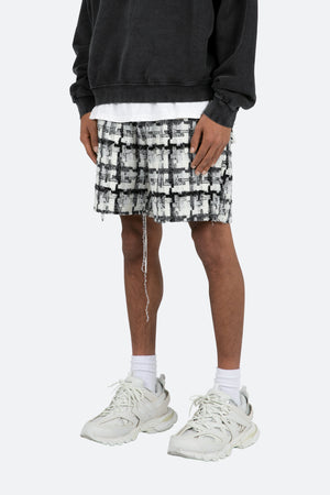 Raw Edge Shorts - Black/White